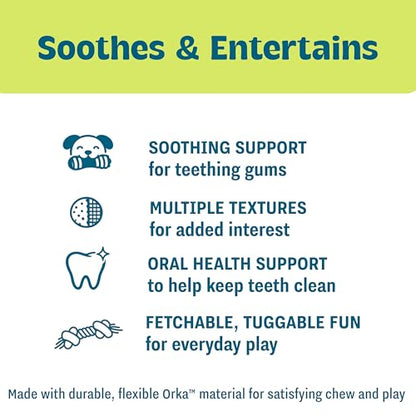 Chew Dog Toys for Teething Puppies & Small Dogs up to 15 lbs, Multi-Texture Dental Support, Bounces & Floats, Moderate Chewers, 2-Pack, 5" - size: Mini (Pack of 2)
