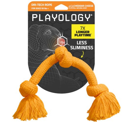 Playology Dog Toys | Dri-Tech Rope Tug of War Dog Toy for Tough Chewers | Cheddar Cheese Scented Jumbo Tug Rope Toys for Large Dogs - size: Jumbo, style: Cheddar Cheese