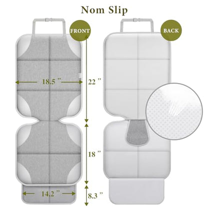 Meolsaek Car Seat Protector for Child Car Seat, Durable 600D Fabric Waterproof Car Seat Cover with Thick Pad Non-Slip Backing，No Imprints (Silver Gray-1 pc) - color: Silver Gray-1 pc