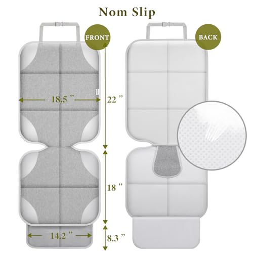Meolsaek Car Seat Protector for Child Car Seat, Durable 600D Fabric Waterproof Car Seat Cover with Thick Pad Non-Slip Backing，No Imprints (Silver Gray-2pcs) - color: Silver Gray-2pcs