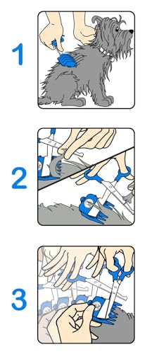 SCAREDY CUT Silent Pet Grooming Kit for Dog, Cat and All Pet Grooming - A Quiet Alternative to Electric Clippers for Sensitive Pets (Left-Handed Blue) - color: 16pc Left Handed Blue