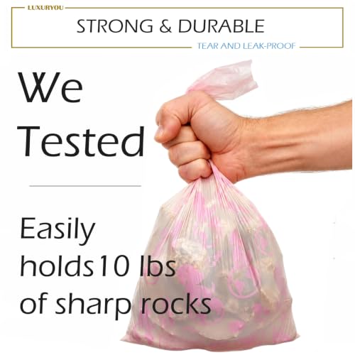 Dog Poop Bags - 100% Certified Compostable - 225 ct. | Ultra-thick Dog Bags for Poop - Up to 75% Thicker (20 microns) | 90-day Home Compostable, Plant-based Dog Waste Bags (Peach/Lilac) - color: Peach/Lilac