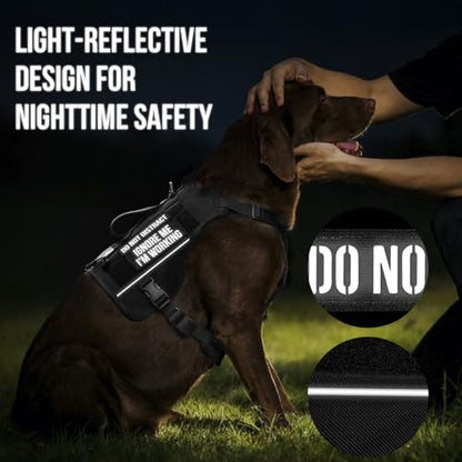 OneTigris Sentinel Pink Service Dog Vest with Patches, Reflective Lightweight Service Dog Harness with Pockets for Medium Large Dogs (Black, M: Neck 16-23", Chest 24-32") - color: Black, size: M: Neck 16-23", Chest 24-32"