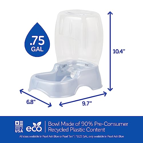 Petmate Pet Cafe Cat and Dog Gravity Water Dispenser - Water Bowl for Cats and Dogs, USA Made, 0.75 GAL, Pearl Gray - color: Pearl Ash Blue, size: 0.75 GAL