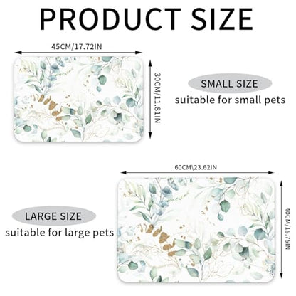 Plants Flowers Dog Food Mat Absorbent Bowl Mats No Stains Quick Dry Waterproof Pet Cat Placemats for Food and Water, 30x45cm - color: Plants Flowers
