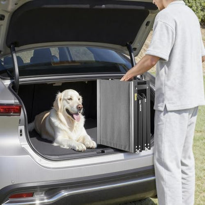 VEVOR Dog Ramp for Cars, 71" L x 20" W, Folding Pet Ramps for Medium & Large Dogs up to 250lbs, Pet Stair Ramp with Non-Slip Oxford Fabric Surface, Portable Outdoor Dog Car Ramps for SUV & Truck