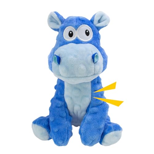 Squeaky Stuffed Dog Toys，Plush Hippo Shape Dog Toy， Indoor&Outdoor Playing Dog Toys to Keep Them Busy, Chew Toys for Large Medium Small Puppies - color: Blue
