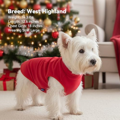cyeollo 2 Pack Small Dog Sweater, Stretchy Dog Sweatshirt Soft Fleece Reflective Pullover Jacket Pet Puppy Clothes Boy Cold Weather Christmas Sweaters for Small Dogs Girl, Red & Buffalo Plaid S - color: Red & Buffalo Plaid, size: Small