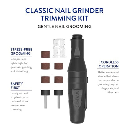 Wahl Professional Animal Pet, Dog, and Cat Classic Nail Grinder Trimming Kit (5971) - size: 9 Piece Set, style: Classic Nail Grinder
