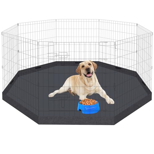 Artmeer Dog Playpen Bottom Pad Cover, Waterproof 600D Oxford Replacement Floor Mat for 24 Inch Wide 8 Panel Octagonal Pet Exercise Pen, Indoor Outdoor, Black, Playpen Not Included - style: Black Bottom pad cover