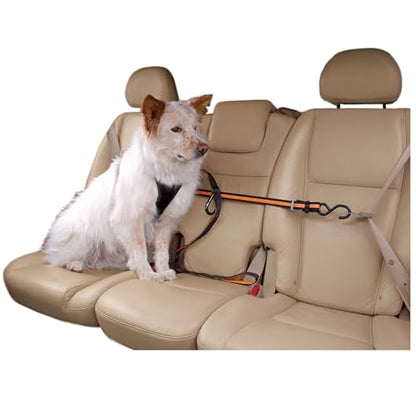 Kurgo Auto Zip Line - Backseat Zipline Harness for Car Travel - Dog Car Accessory for Safe Rides - Adjustable Pet Tether - Durable Nylon Zipline Leash Travel System
