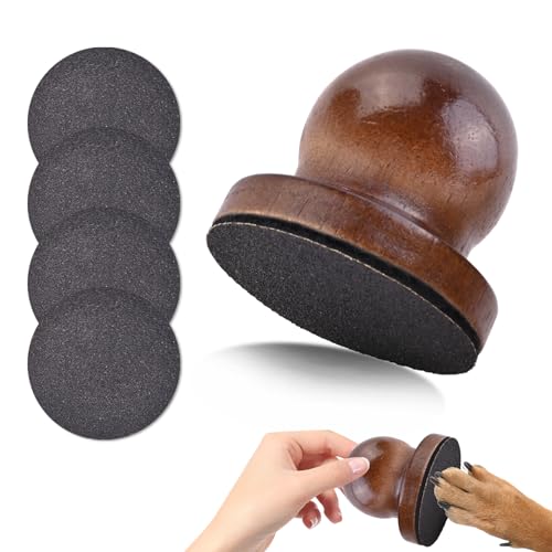 Dog Nail File Dog Scratch Board for Nails Wooden Handicraft Cat Dog Nail Scratch Pad with 4 Pcs Replaceable Sandpaper Dog Trainning Accessories Stress Free Nail Filing for Dogs(Coffee) - color: Coffee