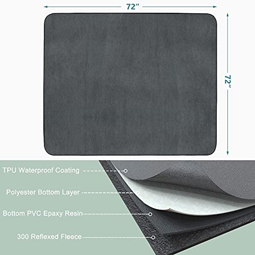 INVENHO Washable Pee Pads for Dogs 72"x72" Reusable Dog Pads Extra Large Upgrade Non-Slip Dog Pee Pads Heavy Absorbency Puppy Pee Pads Quick Dry Whelping Pads/Waterproof Puppy Training Pad - size: 72x72 Inch (Pack of 1)