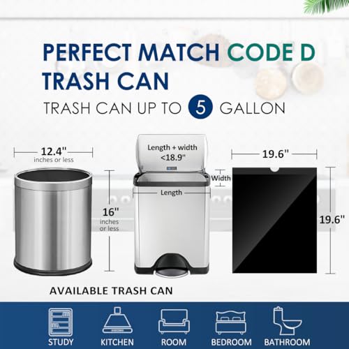 5 Gallon (fit 18-20L)120 Counts Strong Drawstring Trash Bags, Small Plastic Garbage Bags Trash Can Liner for Home Office Kitchen Bathroom Bedroom, Black Waste Basket Liners - style: 120-5 Gallon-Black