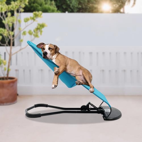 Pet Rocking Chair, Portable Dog Rocker Bed Chair 4 Modes Adjustments Pet Rocker Bed Washable Removable Small Dogs Cots Sofa Beds for Pets Under 33lbs/15Kg (Blue) - color: Blue