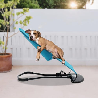 Pet Rocking Chair, Portable Dog Rocker Bed Chair 4 Modes Adjustments Pet Rocker Bed Washable Removable Small Dogs Cots Sofa Beds for Pets Under 33lbs/15Kg (Blue) - color: Blue