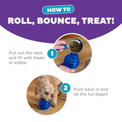 Outward Hound by Planet Dog Lil' Snoop Dog Toy – Treat‑Dispenser Puzzle Ball, Interactive Slow Feeder, Small to Medium Dogs, Bouncy & Mint-Infused, Blue, 3.9" - color: Blue Lil Snoop