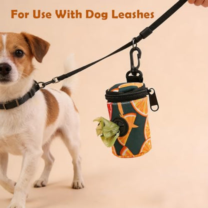 Dog Poop Bag Holder for Leash, Doggie Waste Bag Dispenser, Soft Fabric Dog Poop Bag Holder for Walking Accessories (Red) - color: Red