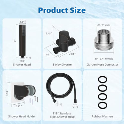Hibbent All Metal Dog Sprayer Attachment Set, Stainless Steel Pet Shower Sprayer for Dog Washing and Bathing, 4 Sprays Handheld with Pause Mode, Brass Shower Diverter, 119" Hose, Oil-rubbed Bronze - color: Oil Rubbed Bronze