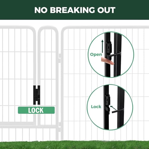 Vivicreate 8 Panels Dog Playpen Indoor Outdoor Metal Pet Fence Portable Foldable Dog Pen Puppy Exercise Pen for Small Medium Dogs Yard RV Camping