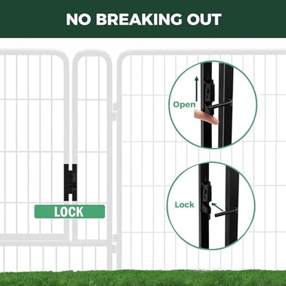 Vivicreate 8 Panels Dog Playpen Indoor Outdoor Metal Pet Fence Portable Foldable Dog Pen Puppy Exercise Pen for Small Medium Dogs Yard RV Camping