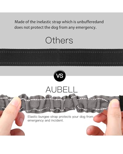 AUBELL Dog Seat Belt for Car,2 Pack Set 3-in-1 Adjustable Reflective Bungee Heavy Duty Dog Car Harness Tether with Clip Hook Latch & Buckle,Swivel Zinc Alloy Carabiner,Black+Grey - color: Set Black+Grey
