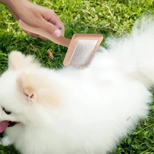 Premium Pet Grooming Accessory - Extra Long Pin Flat Slicker Brush, Comfortable Handle for Tangle-Free Brushing | Effective Detanglerr for Dogs, Cats, Rabbits, Long Short Hair, Maintenance, Home