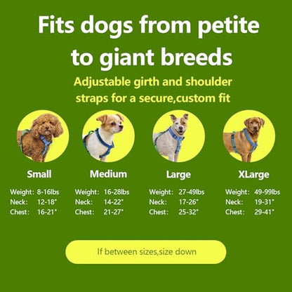Roses&Poetry Dog Harness Small Sized Dog, 6 Point Adjustable Fit No Pull Harness with Handle for Control and Easy Walking, Reflective Pet Halter Harnesses（Bluegreen-S） - color: BlueGreen, size: S