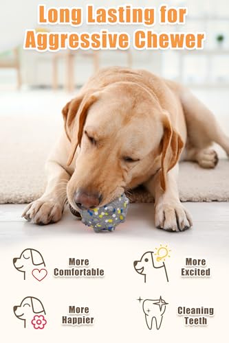 Moonorange 1.96'' Dog Balls for Dogs Aggressive Chewers Indestructible Tennis Durable Bouncy Interactive Dog Toy Balls for Fetch Game Floating Training(Grey Small) - color: Grey-Small
