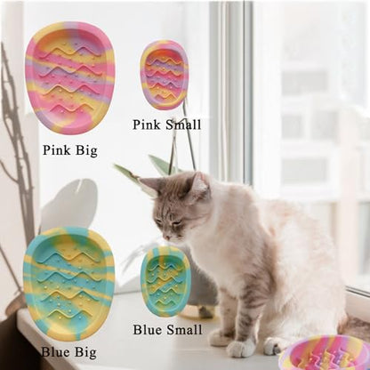 Colorful Slow Feeder Bowl for Large & Small Pets Silicone Easy to Clean Dog Food Bowl Slow Feed Dog & Cat Bowls for Interactive (Pink S) - color: Pink