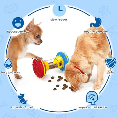 BoYoYo Interactive Dog Toys, Dog Puzzle Toys for Smart, Dog Enrichment Toy to Keep Them Busy, Treat Dispensing Toy Slow Puzzles Feeder, Blue - color: Blue