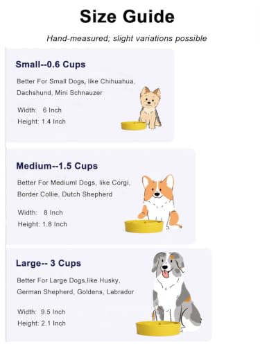 LE TAUCI Slow Feeder Dog Bowls Ceramic, 1.5 Cups Dog Food Bowl, Puppy Slow Feeder Dish for Fast Eaters, Star Yellow - color: Star Yellow, size: M-1.5 Cups