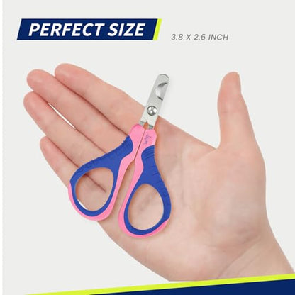 WePet Pet Nail Clippers U07.1, Professional Claw Trimmer, Bended Scissor Special for Cats, Kittens, Dogs, Puppies, Small Animals, Pink/Navy Blue - color: #15 Pink/Navy Blue