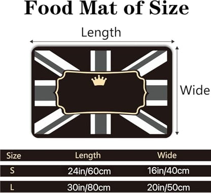 Personalized Dog & Cat Food Mat with Name | Waterproof PU Pet Bowl Mat | Non-Slip Rubber Bottom | Easy Clean | 3 Sizes (24"×16", 30"×20", 36"×24") England - color: England