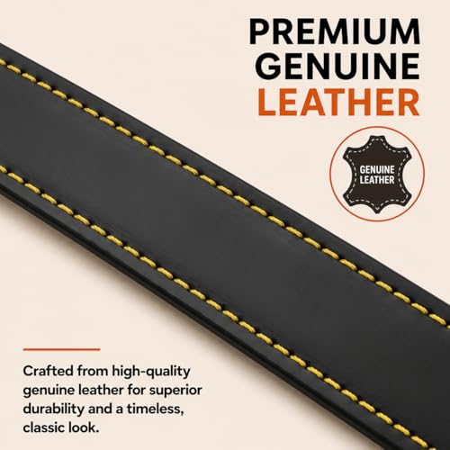 Genuine Leather Dog seat Belt for car, Safe Distraction Free Driving, Heavy-Duty Design with Military Grade Hardware, Harness for Small, Medium and Large Pets (Black, 30") - color: Black