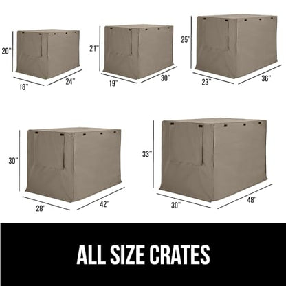 GORILLA GRIP Dog Crate Covers Compatible with Amazon Basics Dog Crates, All Sides Open, Privacy Cover Fits 36" Wire Kennel, Breathable Mesh Windows, Light Reducing Puppy Training Cage Topper, Taupe - color: Light Taupe, size: 36" X 23" X 25"