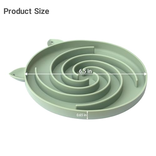 Bifeaw Slow Feeder Cat Bowl, Easy to Clean Silicone Bowl, Ideal for Dry and Wet Food (Green and Blue) - color: Green and Blue