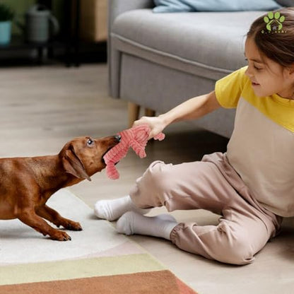 Dog Toy Body Limbs No Stuffing Head Filling Animal Appearance with Soft Squeaker,for Indoor Puppies and Senior Pups Chew and Play(Fox)