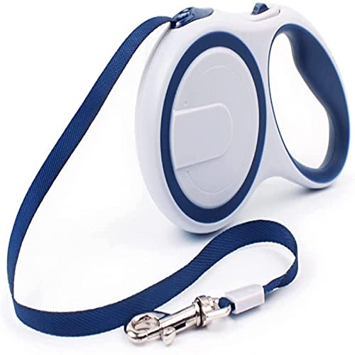 Retractable Dog Leash for Small Medium Dogs up to 88lbs, 10/16Ft Strong Nylon Tape, One-Handed Brake, Pause, Lock(Blue,3m) - color: Blue, size: 3m