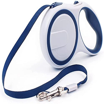 Retractable Dog Leash for Small Medium Dogs up to 88lbs, 10/16Ft Strong Nylon Tape, One-Handed Brake, Pause, Lock(Blue,5m) - color: Blue, size: 5m
