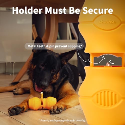 PetClan Chewise Bully Stick Holder, Improved Bully Sticks Holder, Ultimate Secure Heavy Duty, BPA-Free Safety Device to Prevent Choking, Fits Various Bully Sticks and Dog Sizes - color: Yellow, size: Extra Large