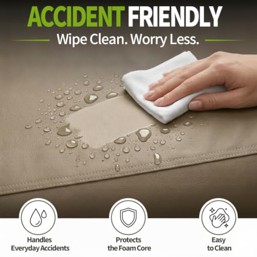 Waterproof Dog Bed for Crate Pad, Leather Brown Hair Resistant Dog Beds with Wipeable Covers, Easy Clean Large Mattress Pet Mat - color: brown, size: 33"L x 22"W x 3"Th