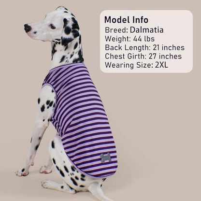 KYEESE 2Pack Dog Shirt, Soft Striped Dogs T Shirts, Lightweight Doggie Tank Top Cat Clothes, Sleeveless Dog Shirt for Small Dogs, Stretchy Pet Vest, Purple, Small - color: 03# 2Pack (Purple+Purple Striped), size: Small (4-7lbs)