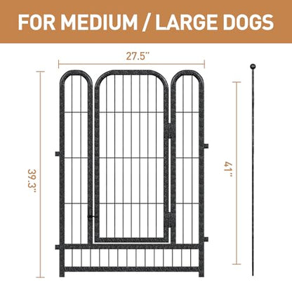 Metal Dog Playpen, 40 Inch Height 8 Panels, Ideal Dog Fence for Large/Medium/Small Dogs Indoor & Outdoor Bliss, Perfect Dog Pen for Camping, Yard, and RV | Black-Silver - size: 40"High, style: 40"High