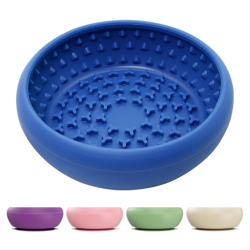 CNMSGM Slow Feeder Dog Bowl, BPA-Free Silicone Lick Mat for Small and Medium Dogs, Non-Slip & Dishwasher Safe(Blue-Large) - color: Blue, size: Large