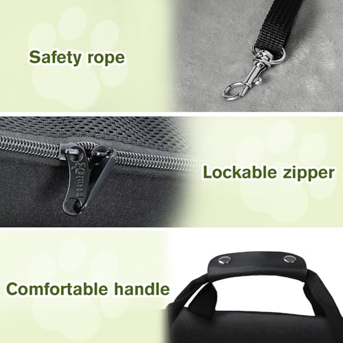 Pecute Cat Carrier Expandable, Extra Large Pet Carrier Bag, Foldable Cat Carrier Bag with Breathable Mesh, Pet Carrier Transport Bag for Dogs and Cats, with Shoulder Strap and Pet Bowl, Black
