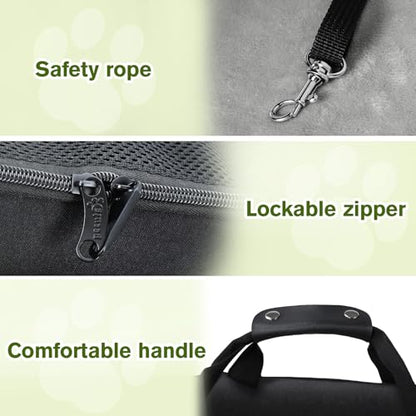 Pecute Cat Carrier Expandable, Extra Large Pet Carrier Bag, Foldable Cat Carrier Bag with Breathable Mesh, Pet Carrier Transport Bag for Dogs and Cats, with Shoulder Strap and Pet Bowl, Black