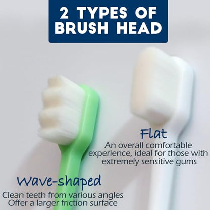Dog Toothbrush Kit 4 Pack, Ultra Soft Dog Tooth Brush for Medium to Large Dogs & Cats, Pet Tooth Brushing Kit for Easy Dental Cleaning, Soft Bristles, 2 Pink Wave Head & 2 White Flat Head - style: Medium to large dogs(4pcs,white-pink)