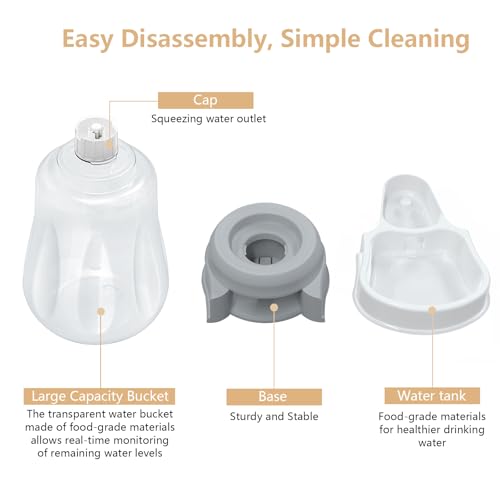 STALTWO 1.6 Gallon Automatic Dog Water Dispenser, Large Capacity Gravity Pet Water Bowl for Multiple Pets, BPA-Free Cat Water Feeder for Large Dogs, Refill Less Often, Grey