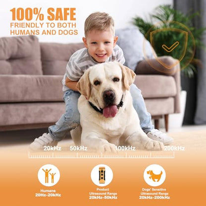 Dog Bark Deterrent Devices, Anti Barking Device for Dogs ultrasonic Stopper Control Device 50 Ft Correct Your Dog's Bad Behavior Better Than Shock Collars (YELLOW-5431)